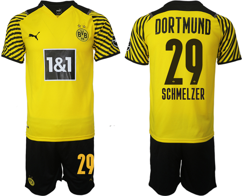 Men 2021-2022 Club Borussia Dortmund home #29 yellow Soccer Jersey